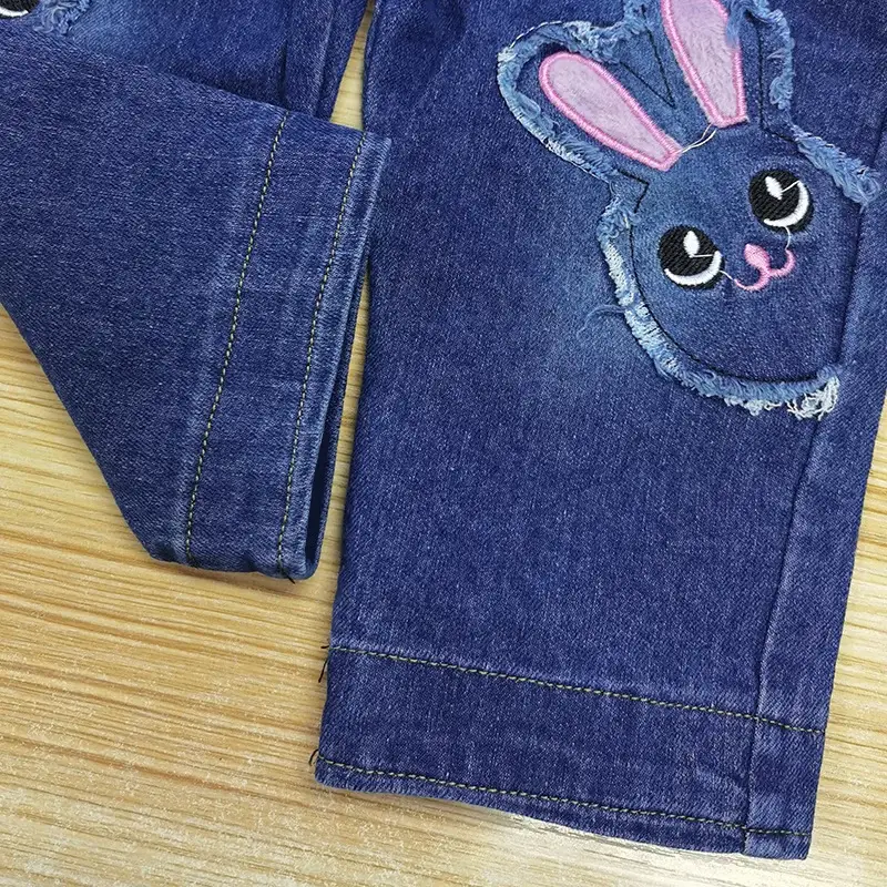 Girls Denim Overalls with Polka Dot Bow 1-4Y — feature 5