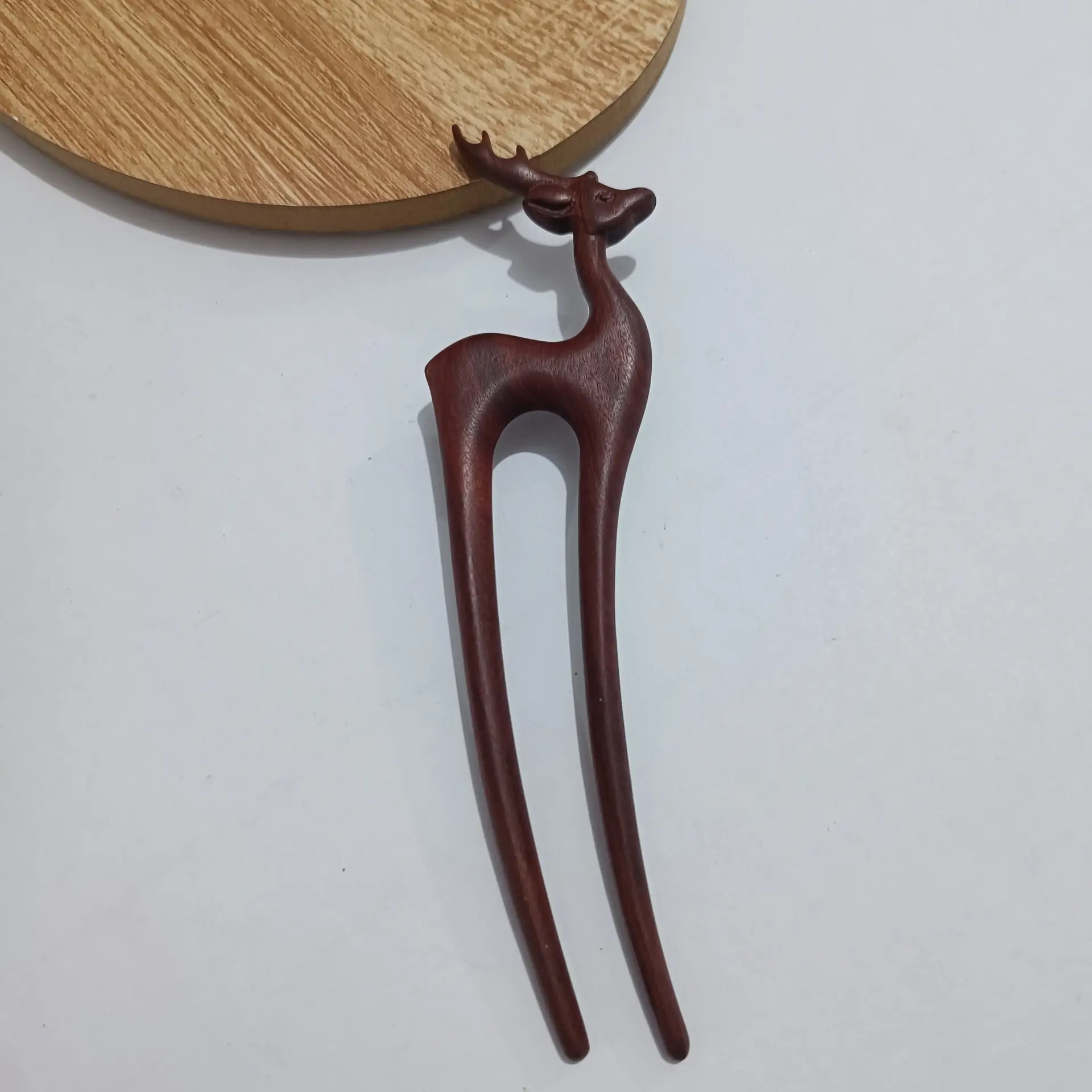 Retro Red Sandalwood Deer Hairpin Updo — feature 2