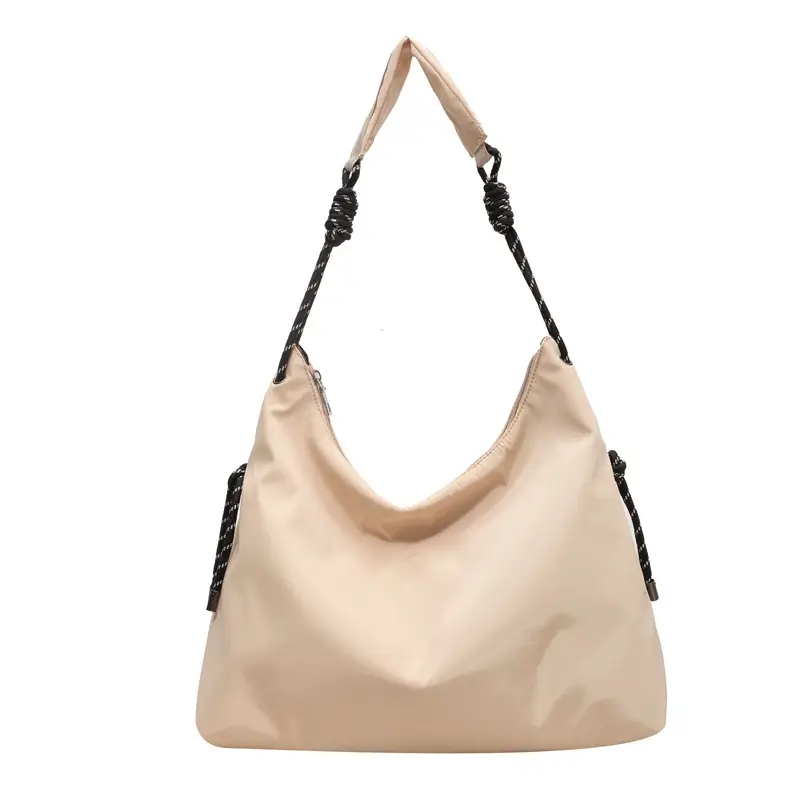 Beige Nylon Shoulder Bag for Students - Image 7