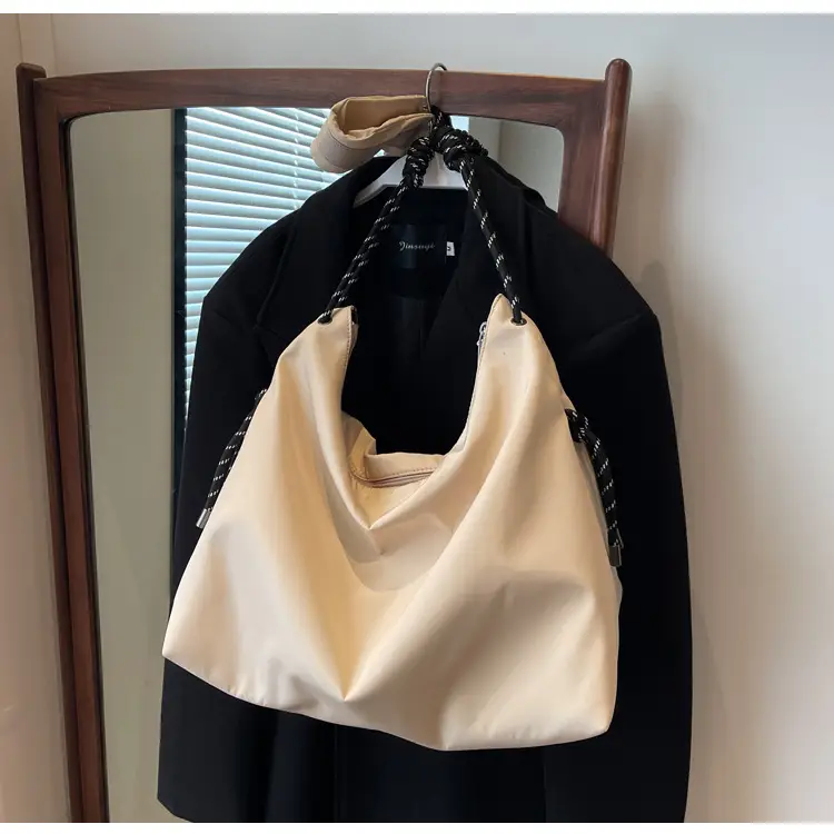Beige Nylon Shoulder Bag for Students — feature 14
