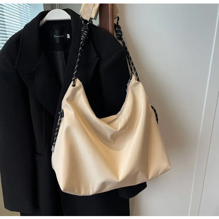 Beige Nylon Shoulder Bag for Students — feature 15
