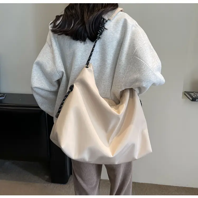 Beige Nylon Shoulder Bag for Students — feature 18
