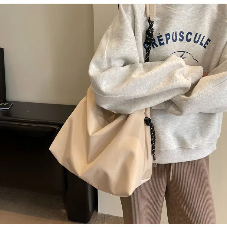 Beige Nylon Shoulder Bag for Students — feature 22