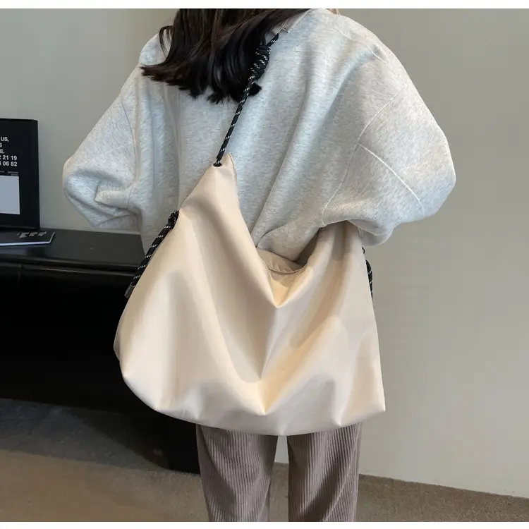 Beige Nylon Shoulder Bag for Students — feature 23
