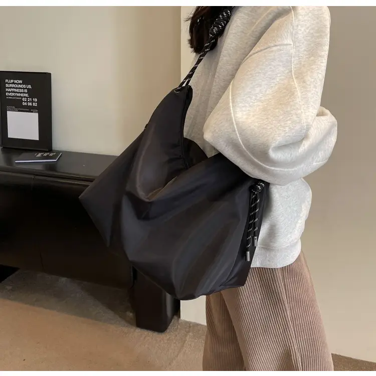 Beige Nylon Shoulder Bag for Students — feature 26