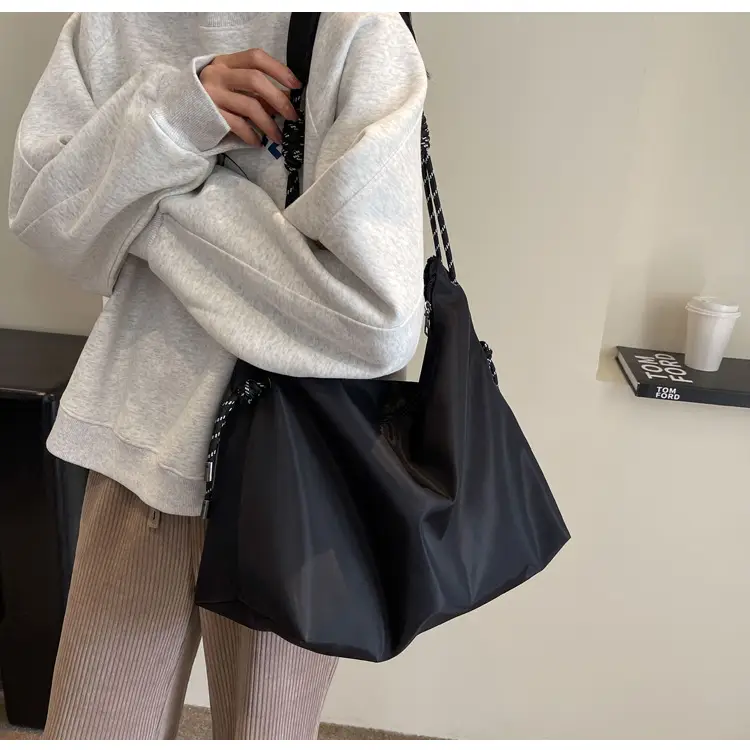 Beige Nylon Shoulder Bag for Students — feature 28