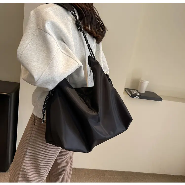 Beige Nylon Shoulder Bag for Students — feature 29