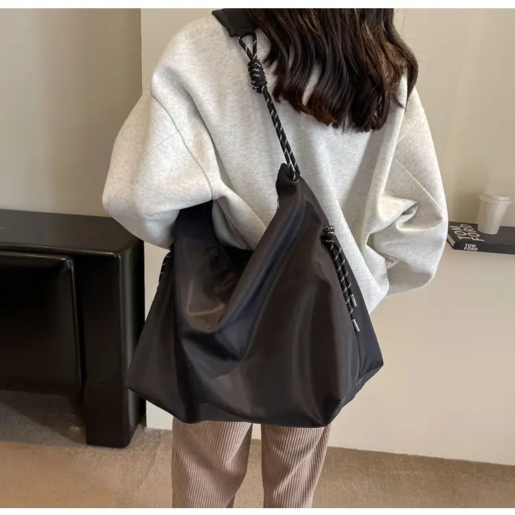 Beige Nylon Shoulder Bag for Students — feature 30