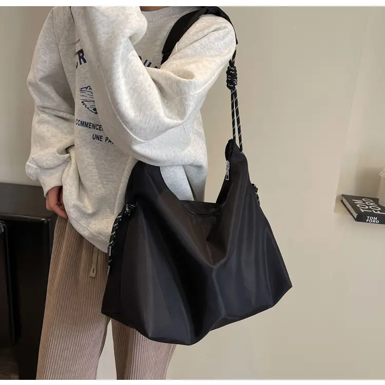 Beige Nylon Shoulder Bag for Students — feature 31