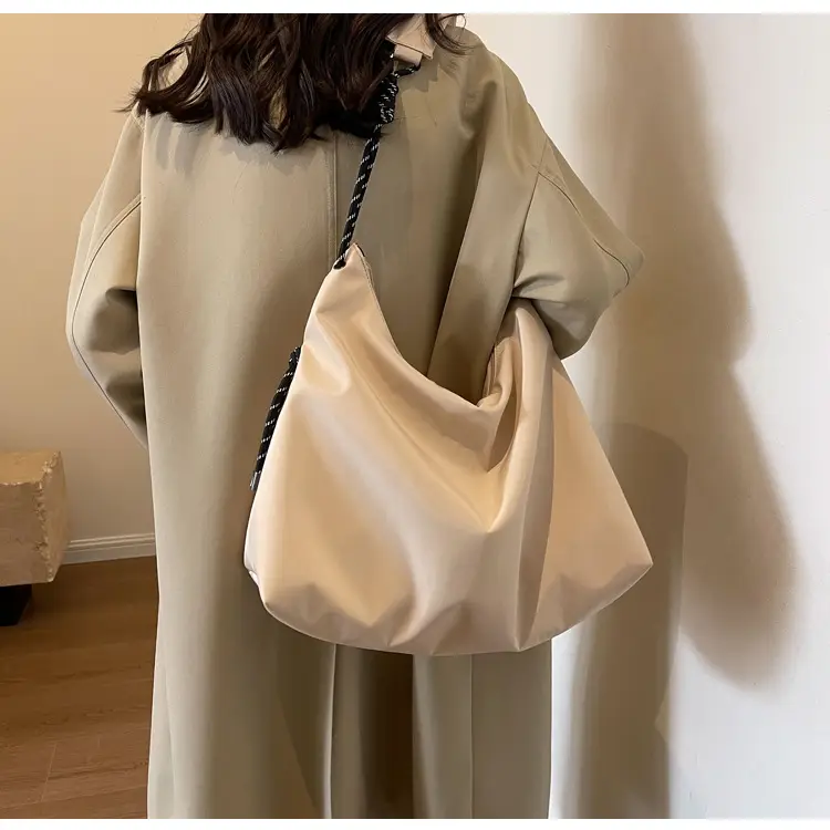 Beige Nylon Shoulder Bag for Students — feature 34