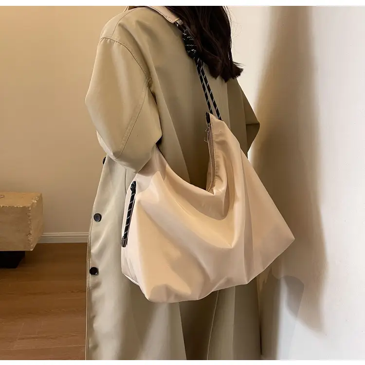 Beige Nylon Shoulder Bag for Students — feature 35