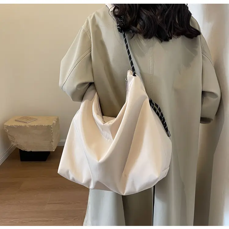 Beige Nylon Shoulder Bag for Students — feature 36