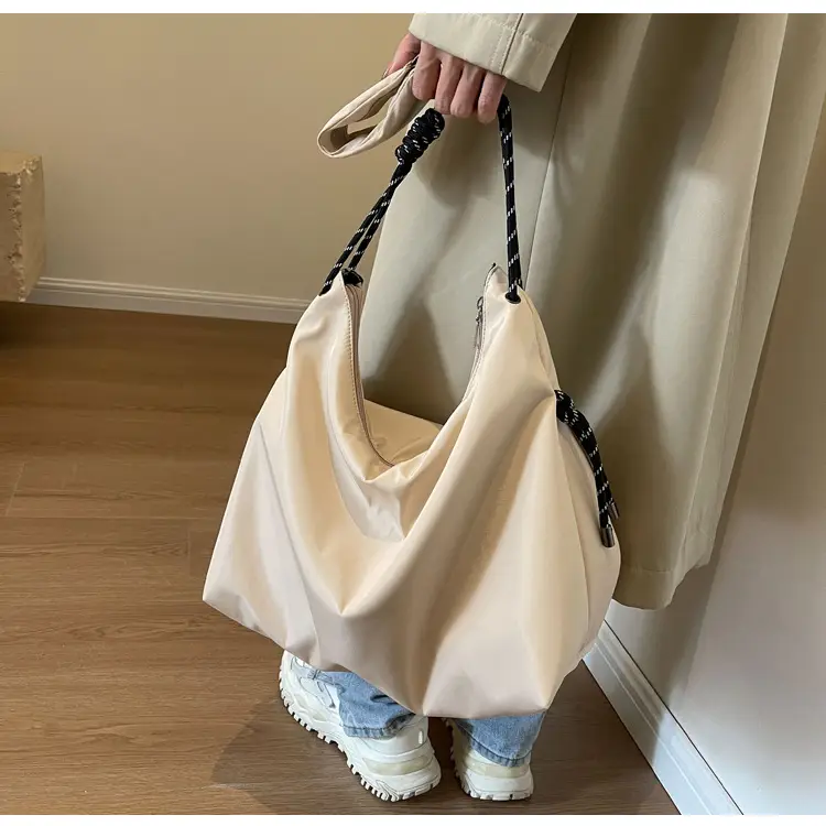 Beige Nylon Shoulder Bag for Students — feature 39