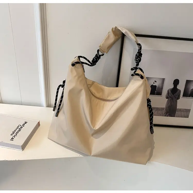 Beige Nylon Shoulder Bag for Students — feature 47