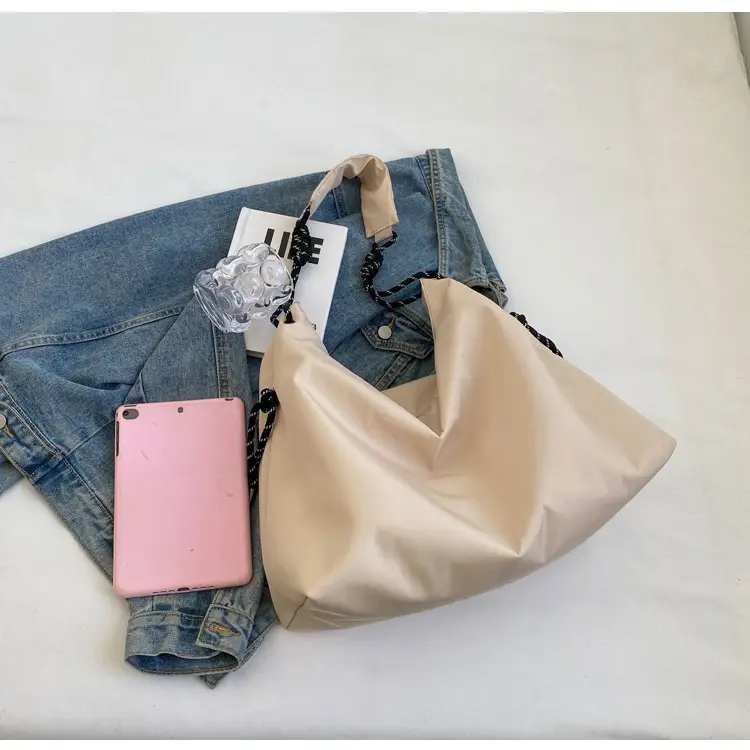 Beige Nylon Shoulder Bag for Students — feature 48