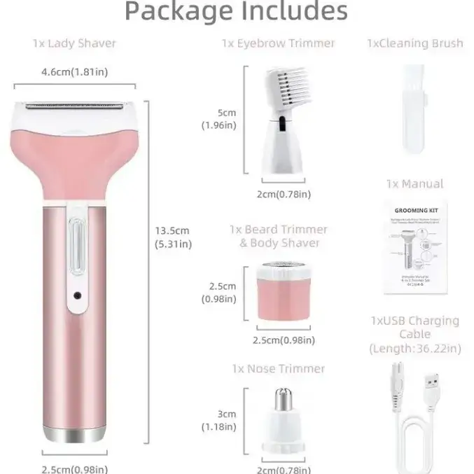 Four-in-One Women's Electric Underarm Razor Trimmer Scraper