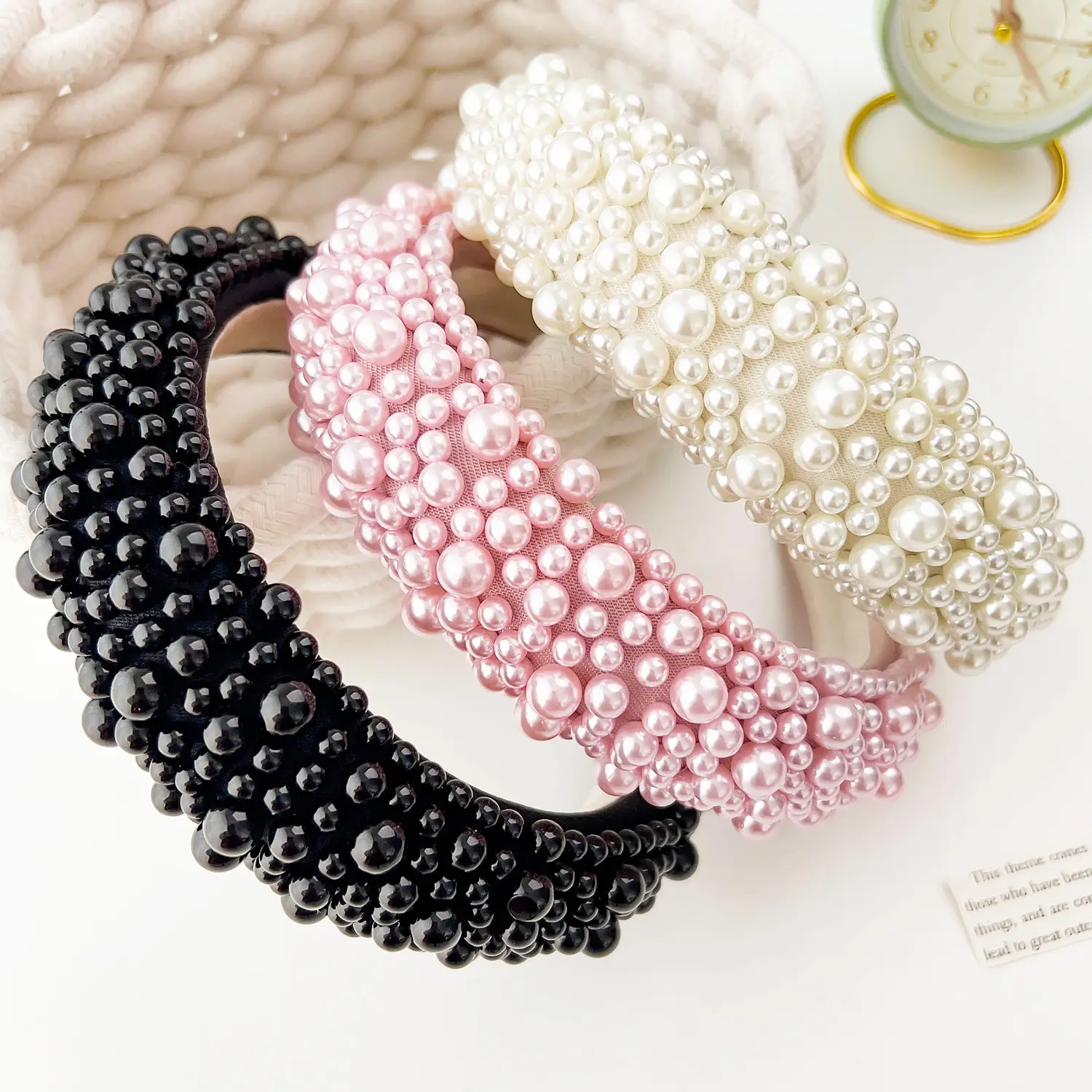Pink Pearl Skull Top Hairpin with Wide Edge Design - Image 2
