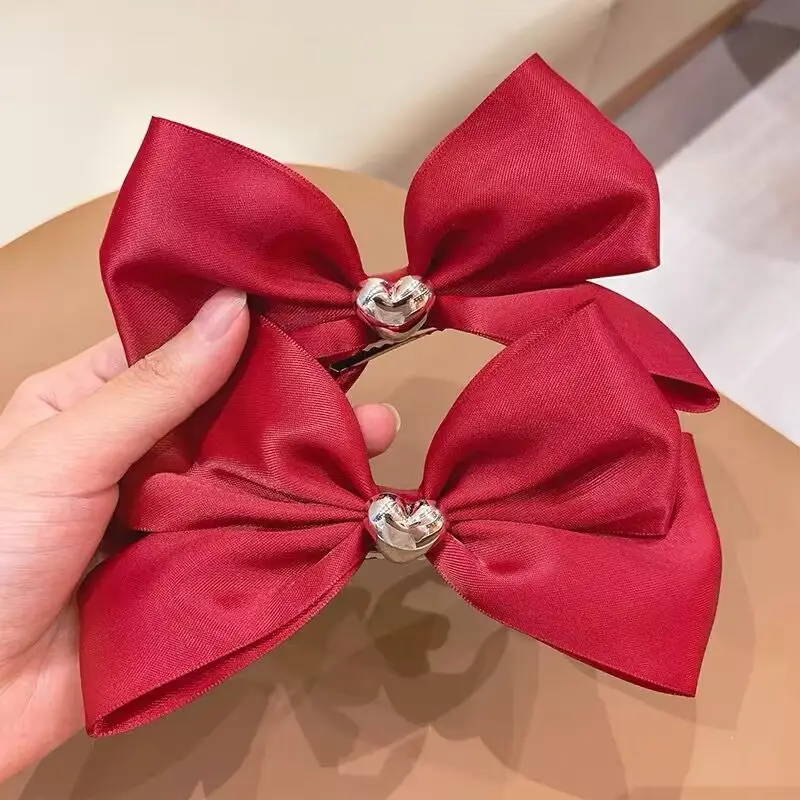 Black Bow Headband for Girls New Year Clip Back Hairpin - Image 8