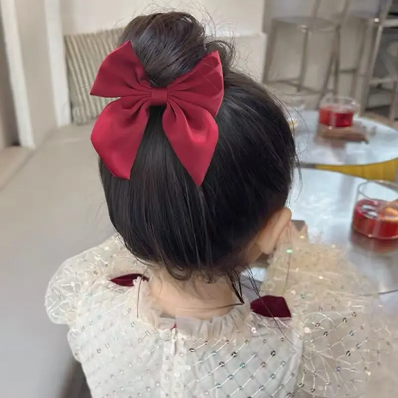 Black Bow Headband for Girls New Year Clip Back Hairpin - Image 10