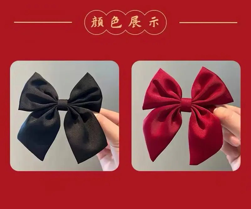Black Bow Headband for Girls New Year Clip Back Hairpin — feature 39