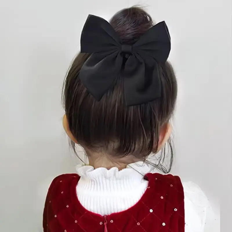Black Bow Headband for Girls New Year Clip Back Hairpin — feature 50