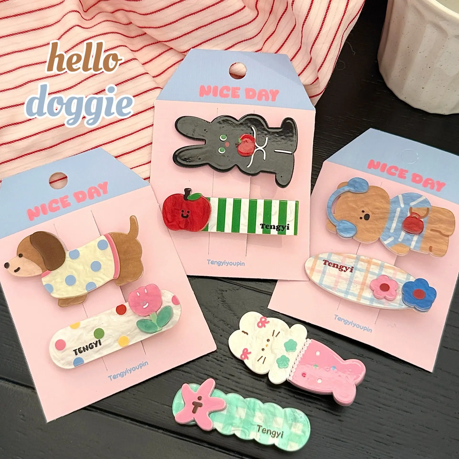 Cute Cartoon Puppy Hairpin Clip Set for Girls - Image 57