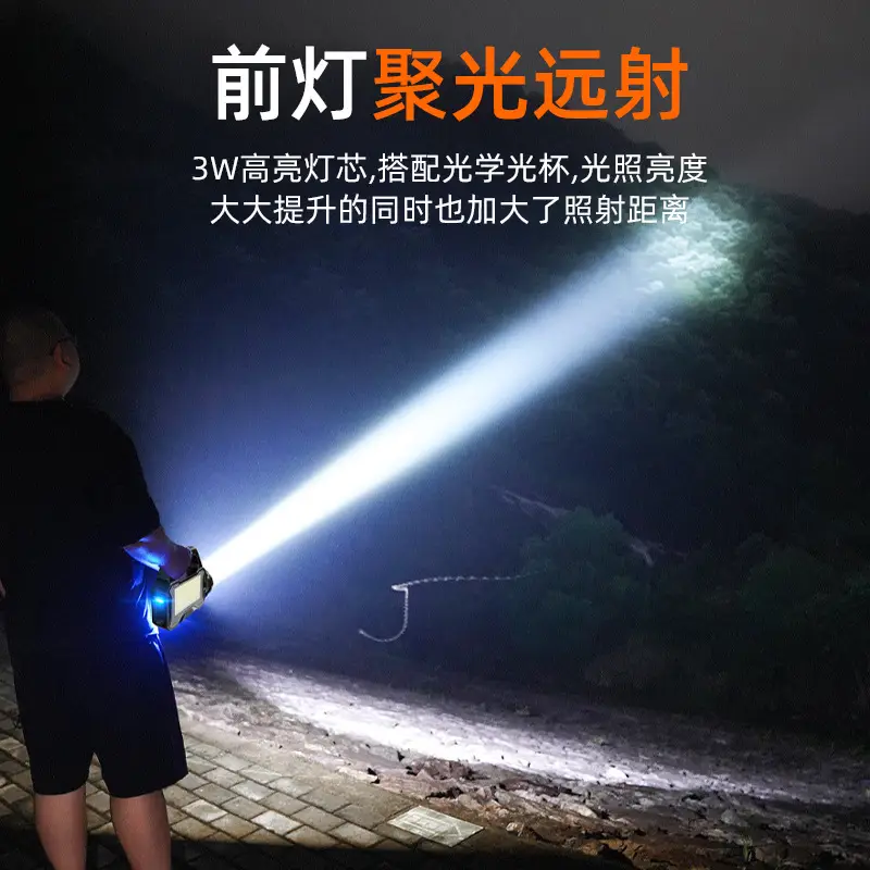 USB Rechargeable Cross-border Solar Flashlight with Side Beam - Image 4