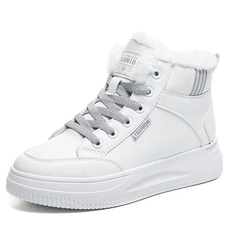 White Velvet Thick Winter Sneakers for Women 2025 - Image 7