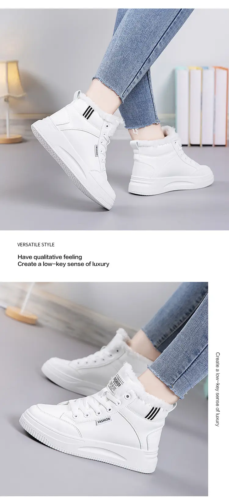 White Velvet Thick Winter Sneakers for Women 2025 — feature 13