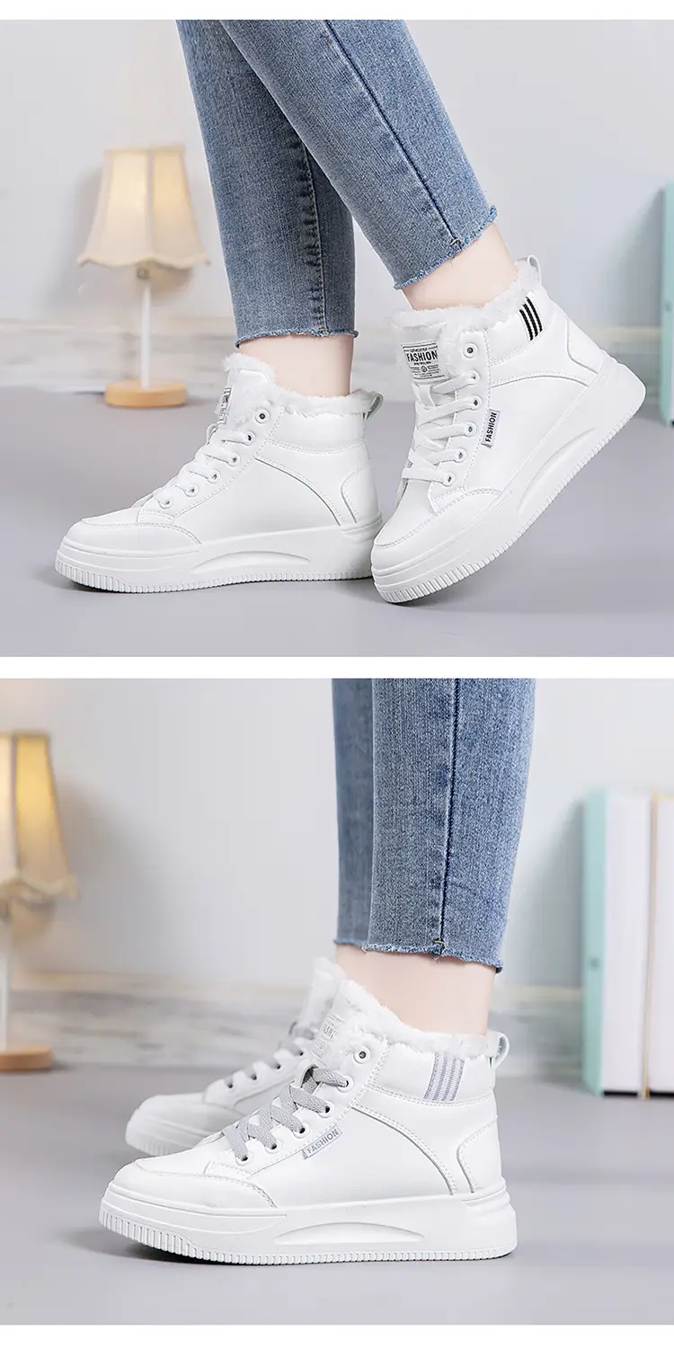 White Velvet Thick Winter Sneakers for Women 2025 — feature 14