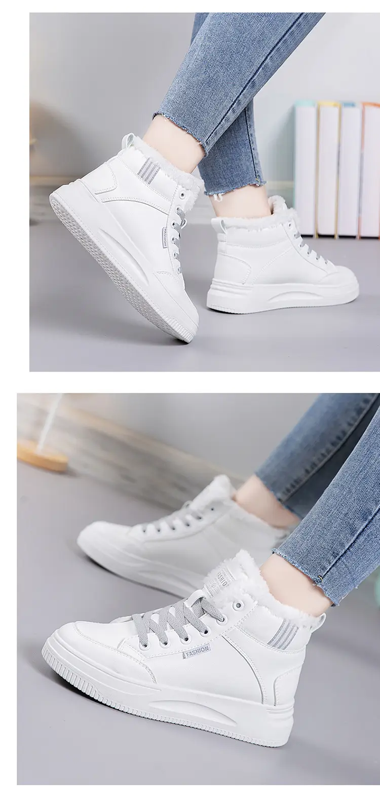 White Velvet Thick Winter Sneakers for Women 2025 — feature 15