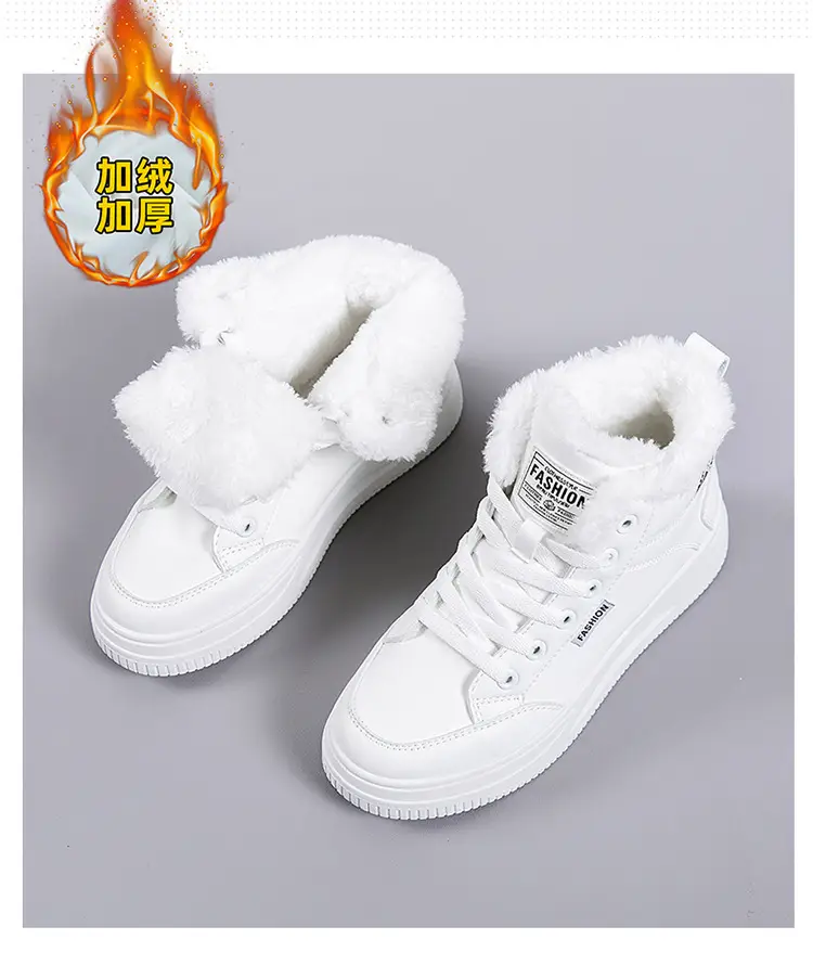 White Velvet Thick Winter Sneakers for Women 2025 — feature 3