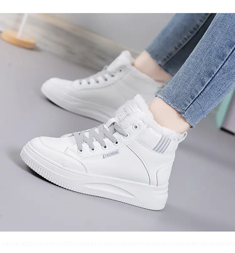 White Velvet Thick Winter Sneakers for Women 2025 — feature 4
