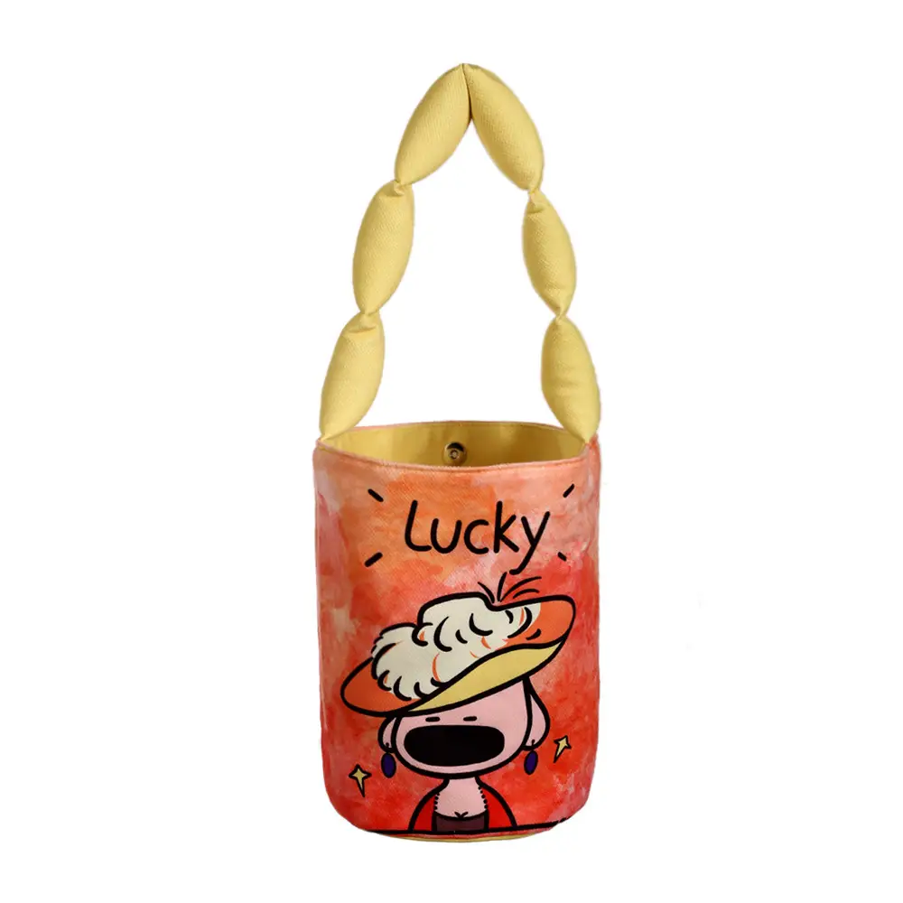 Lucky Cartoon Dog Canvas Handbag Large Capacity
