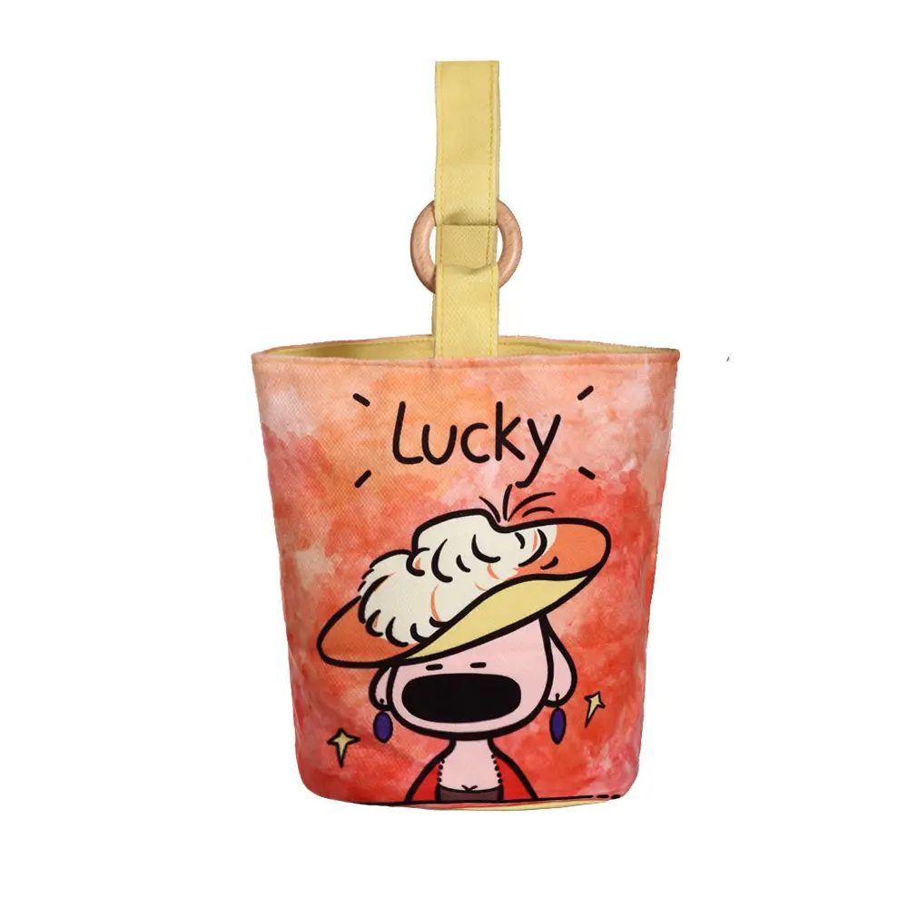 Lucky Cartoon Dog Canvas Handbag Large Capacity