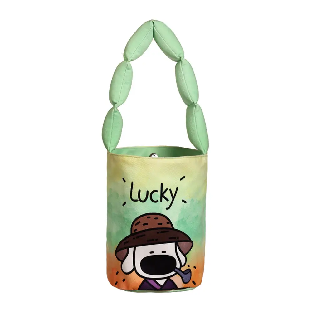 Lucky Cartoon Dog Canvas Handbag Large Capacity
