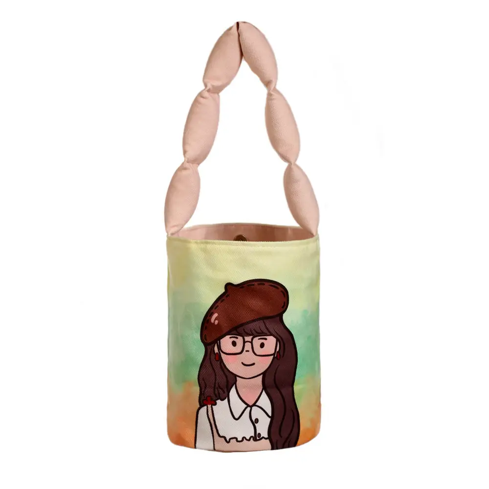 Lucky Cartoon Dog Canvas Handbag Large Capacity