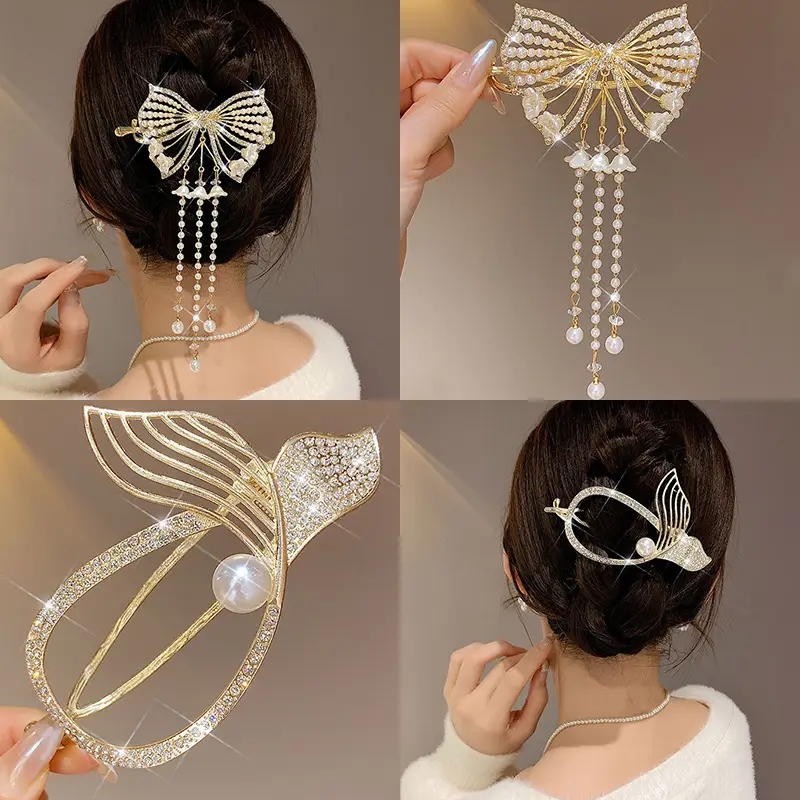 Red Flocking Tassel Hair Clip for Women 2023 - Image 17