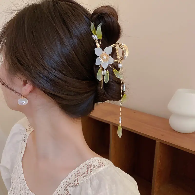 Red Flocking Tassel Hair Clip for Women 2023 - Image 11