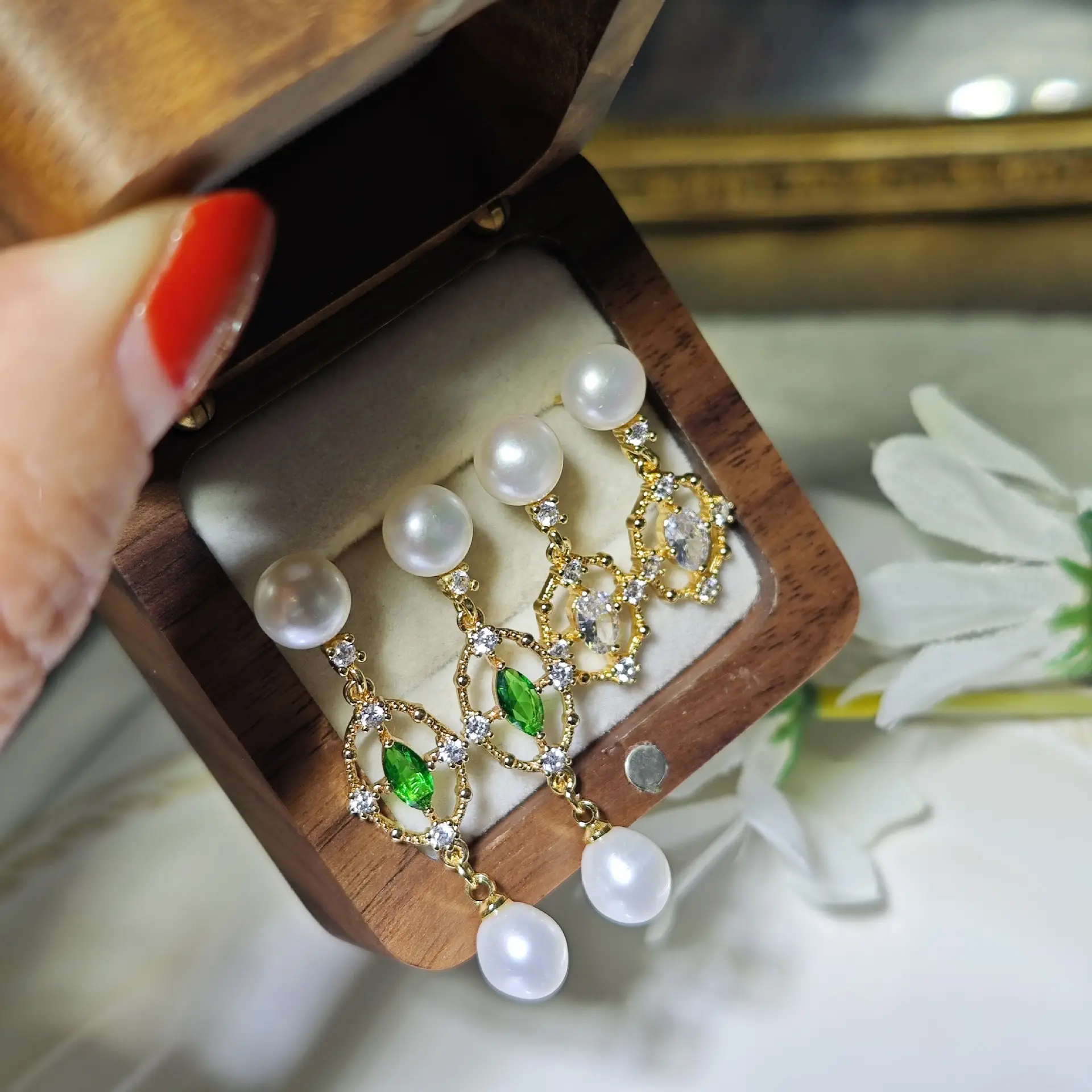 Cross-Country Freshwater Pearl Earrings S925 Silver