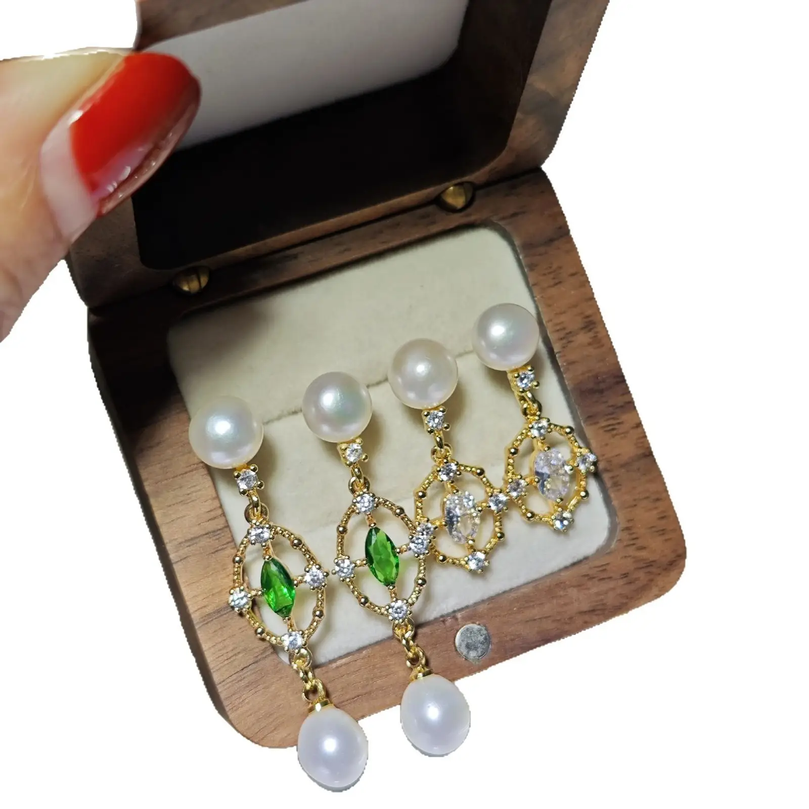 Cross-Country Freshwater Pearl Earrings S925 Silver