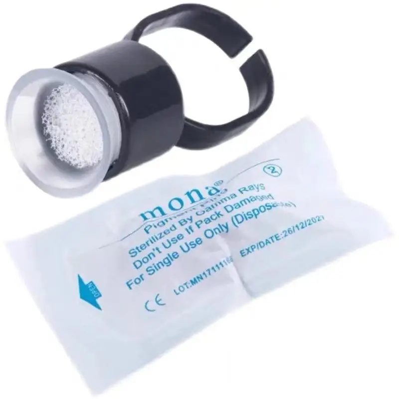 Semi-permanent tattoo sponge ring cup for eyebrow lip finger holder - Image 5