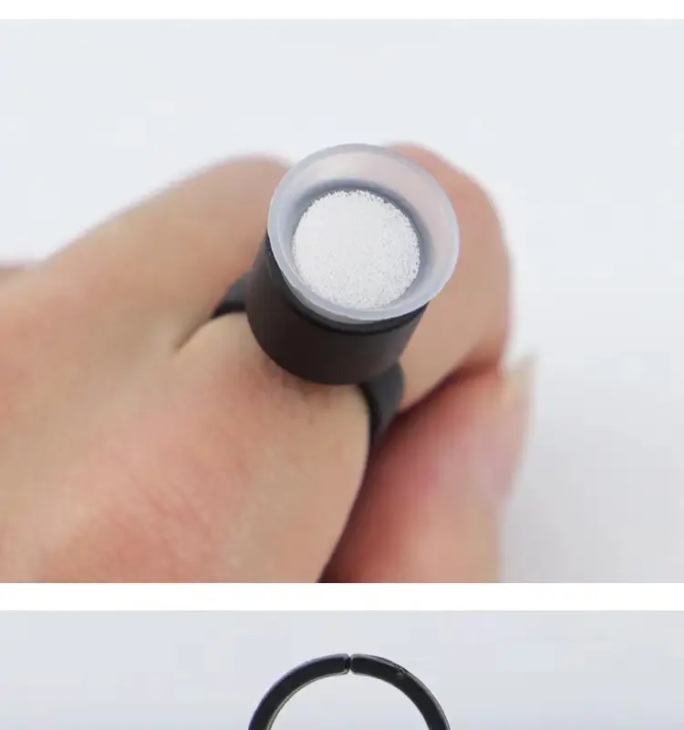 Semi-permanent tattoo sponge ring cup for eyebrow lip finger holder — feature 15