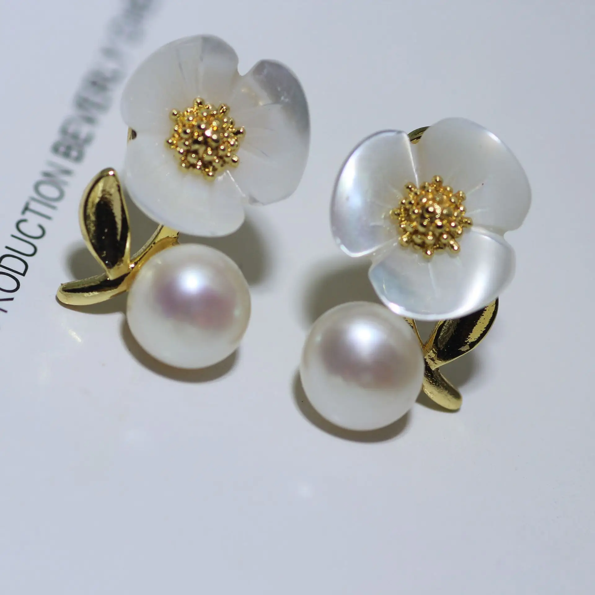 S925 Sterling Silver Plum Blossom Tulip Pearl Earrings - Image 13