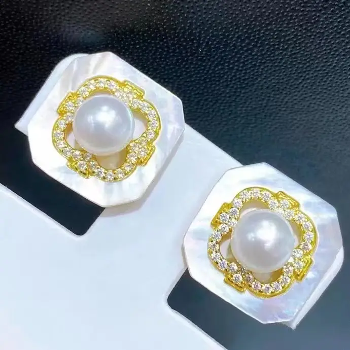 S925 Sterling Silver Plum Blossom Tulip Pearl Earrings — feature 15