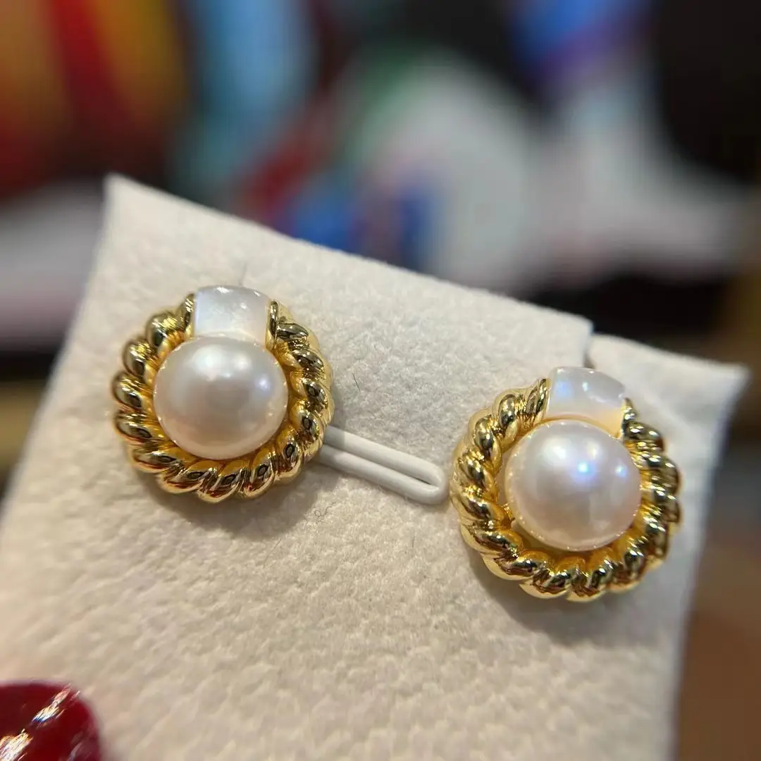 S925 Sterling Silver Plum Blossom Tulip Pearl Earrings — feature 16