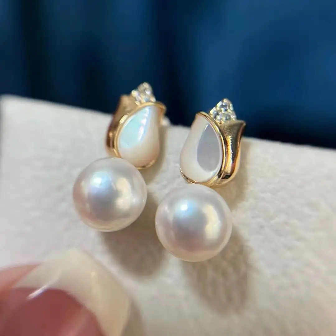 S925 Sterling Silver Plum Blossom Tulip Pearl Earrings — feature 24