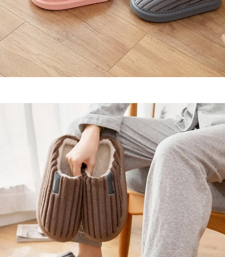 Men's Cotton Warm Slippers Plus Size Winter — feature 25