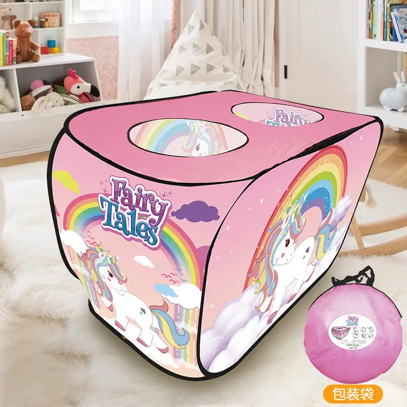 Pink Unicorn Indoor Pop-Up Tent with Automatic Pop-Up Skylight - Image 5