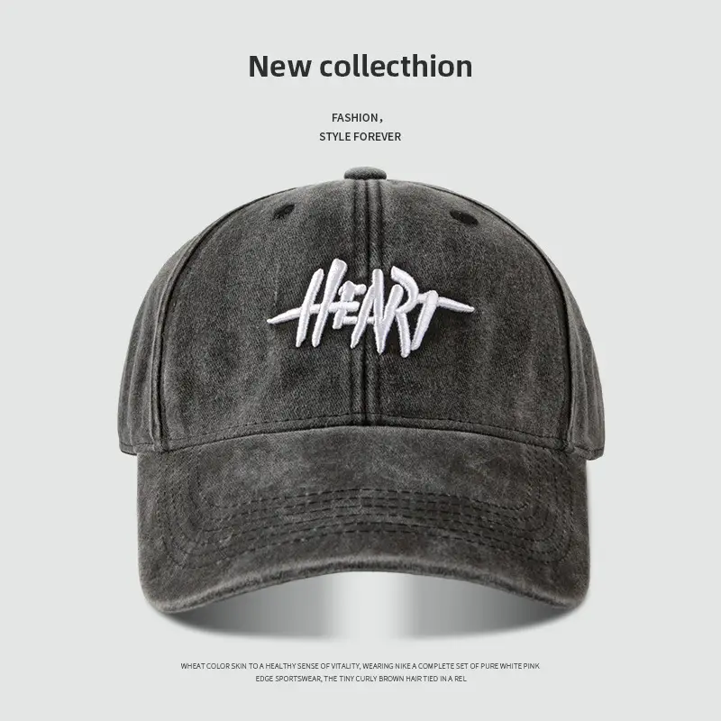Embroidered Peaked Baseball Cap for Men Women, Adjustable, Cotton, Multi Color - Image 2